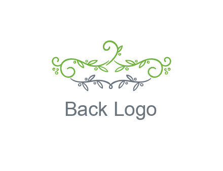 floral design logo with vines