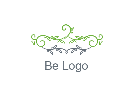 floral design logo with vines