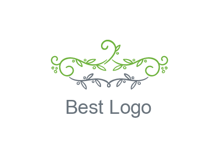 floral design logo with vines
