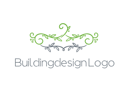 floral design logo with vines