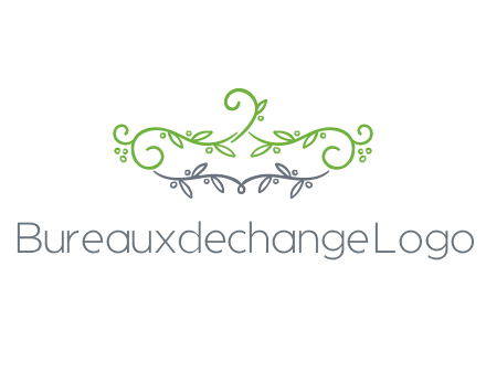 floral design logo with vines