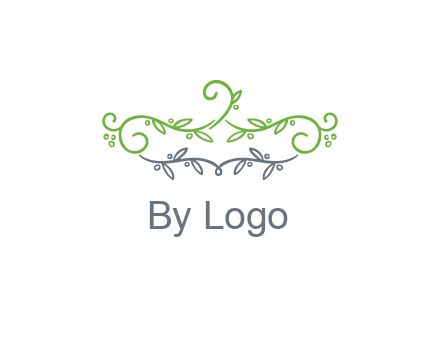 floral design logo with vines