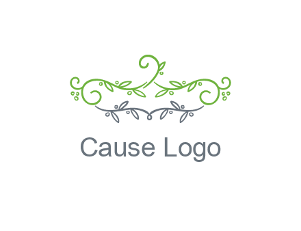 floral design logo with vines