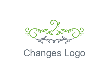floral design logo with vines