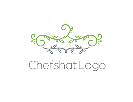 floral design logo with vines