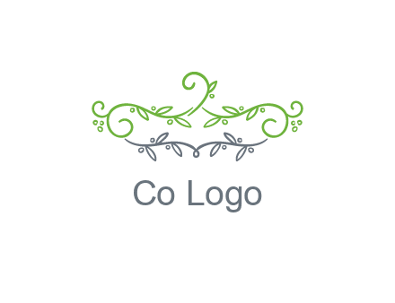 floral design logo with vines