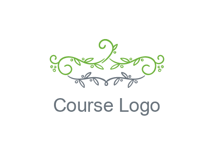 floral design logo with vines