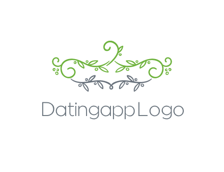 floral design logo with vines