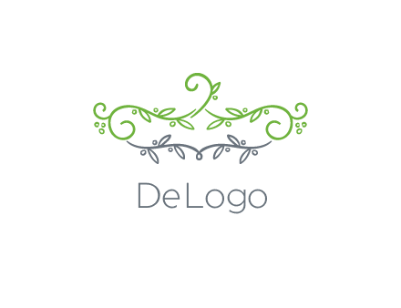 floral design logo with vines