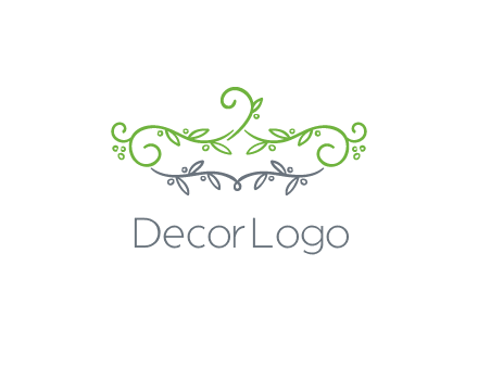 floral design logo with vines