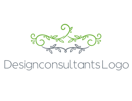 floral design logo with vines