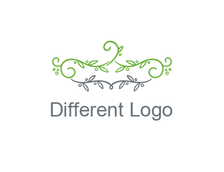 floral design logo with vines