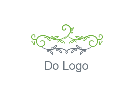 floral design logo with vines