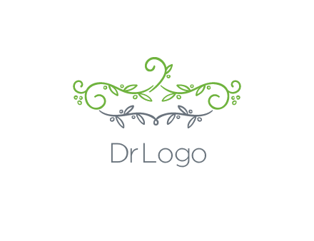 floral design logo with vines