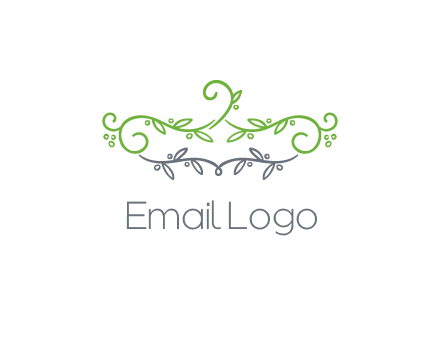 floral design logo with vines