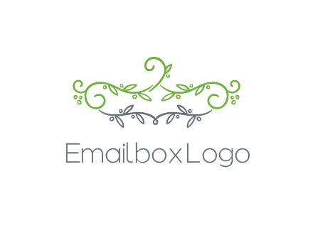 floral design logo with vines