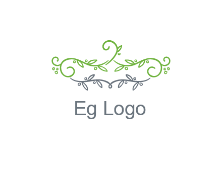 floral design logo with vines