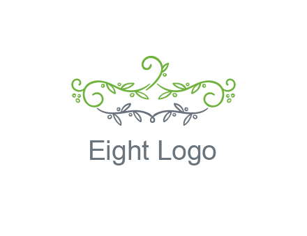 floral design logo with vines