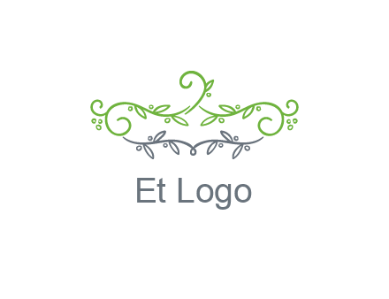 floral design logo with vines