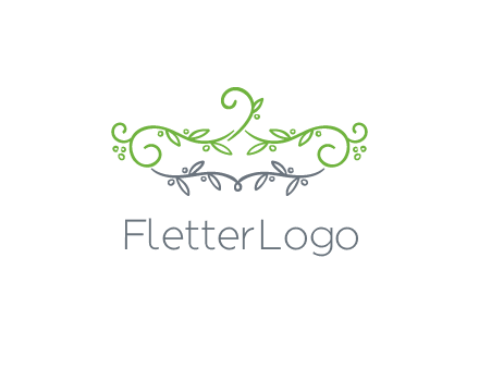 floral design logo with vines