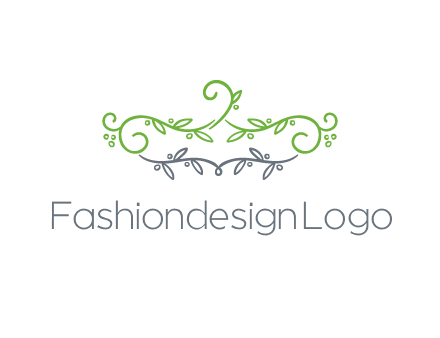 floral design logo with vines