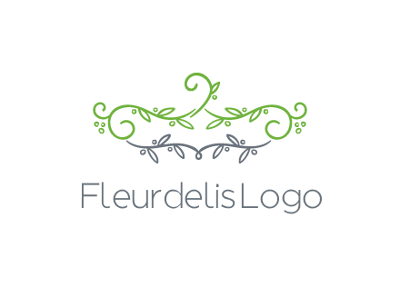 floral design logo with vines