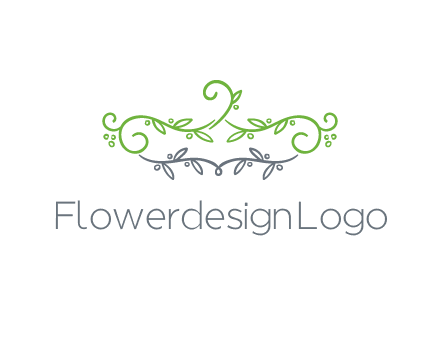 floral design logo with vines