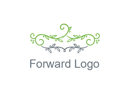 floral design logo with vines