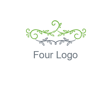 floral design logo with vines
