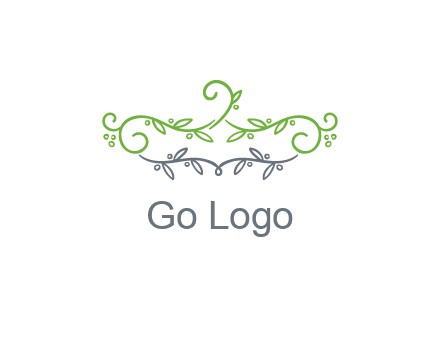 floral design logo with vines