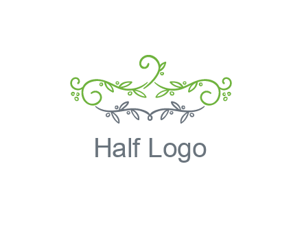 floral design logo with vines