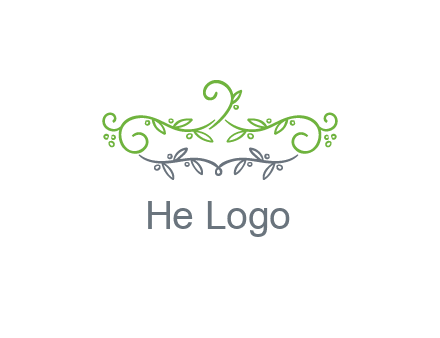floral design logo with vines