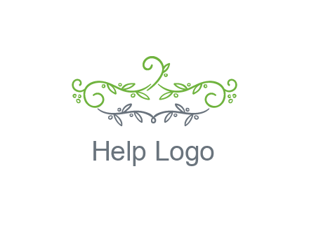 floral design logo with vines