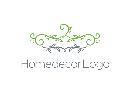 floral design logo with vines