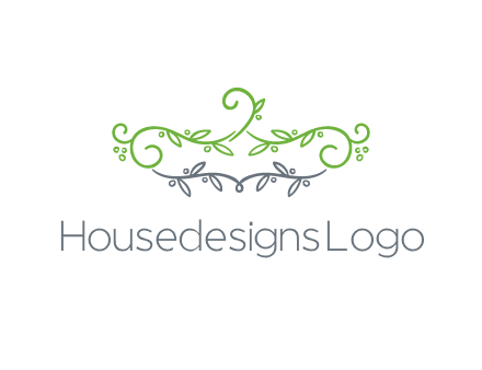 floral design logo with vines