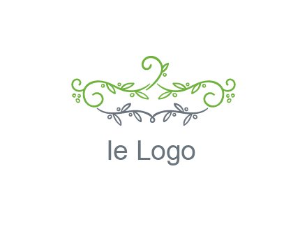 floral design logo with vines