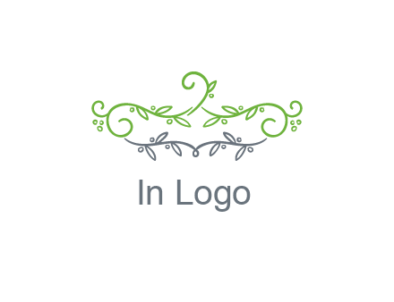 floral design logo with vines