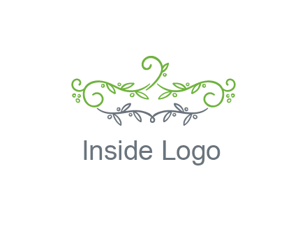 floral design logo with vines