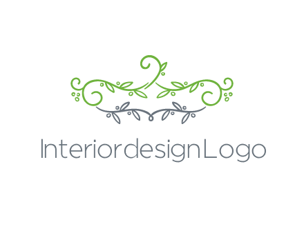 floral design logo with vines