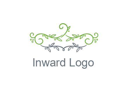 floral design logo with vines