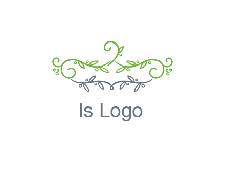 floral design logo with vines
