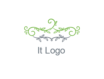 floral design logo with vines