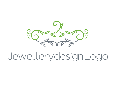 floral design logo with vines