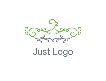 floral design logo with vines