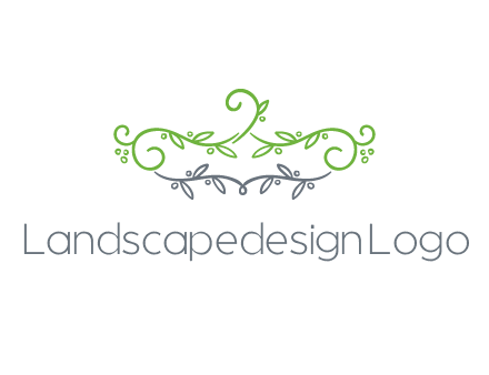 floral design logo with vines