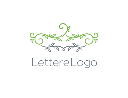 floral design logo with vines