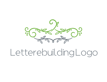 floral design logo with vines