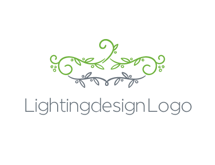 floral design logo with vines