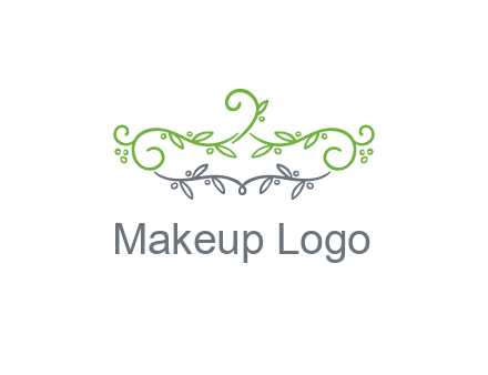 floral design logo with vines