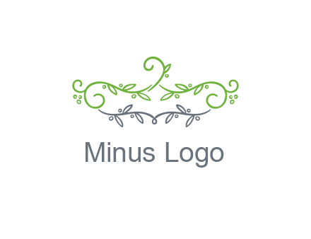 floral design logo with vines